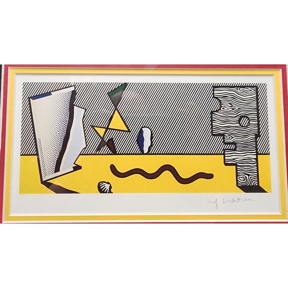 Roy Lichtenstein Figures 1977 Giclée Print Signed Plate Framed Pop Art 18x13 - Picture 2 of 8